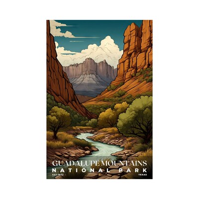 Guadalupe Mountains National Park Poster, Travel Art, Office Poster, Home Decor | S7 - image1